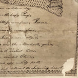 On Writing, Marvelous Early 19th C. Ink Drawing with Poem in Period Frame