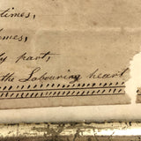 On Writing, Marvelous Early 19th C. Ink Drawing with Poem in Period Frame