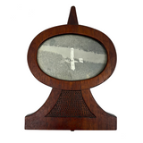 WWI Era Folk/Trench Art Carved Standing Frame with Photo of Curtiss HS-2L "Flying Boat"