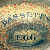 Good Egg: Scarce and Excellent 1906 Bassett's Egg Shampoo Advertising Tin, Rochester NY