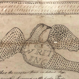 On Writing, Marvelous Early 19th C. Ink Drawing with Poem in Period Frame