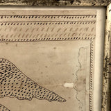 On Writing, Marvelous Early 19th C. Ink Drawing with Poem in Period Frame