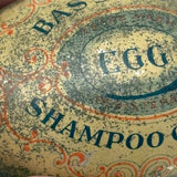 Good Egg: Scarce and Excellent 1906 Bassett's Egg Shampoo Advertising Tin, Rochester NY