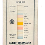 Garrett Buchanan Co. Howard Bond Paper Color Samples Card, c. 1920s