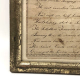 On Writing, Marvelous Early 19th C. Ink Drawing with Poem in Period Frame