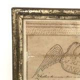 On Writing, Marvelous Early 19th C. Ink Drawing with Poem in Period Frame