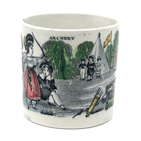 Archery (The Archeress), c. 1830-40s Staffordshire Child's Mug