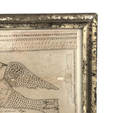 On Writing, Marvelous Early 19th C. Ink Drawing with Poem in Period Frame