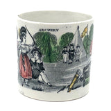 Archery (The Archeress), c. 1830-40s Staffordshire Child's Mug