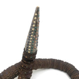 SOLD Old Folk Art Bottle Cap Snake with Carved Wood Head and Tail and Polka Dots