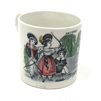 Archery (The Archeress), c. 1830-40s Staffordshire Child's Mug