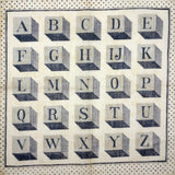 Most Perfect Block Letters Alphabet Scarf with Polka Dot Border