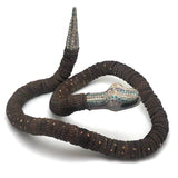 SOLD Old Folk Art Bottle Cap Snake with Carved Wood Head and Tail and Polka Dots