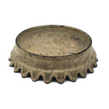Antique French Cast Iron Spittoon (or Crown!) in Original Cream Paint