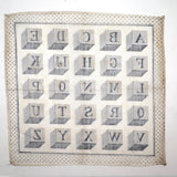 Most Perfect Block Letters Alphabet Scarf with Polka Dot Border