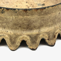 Antique French Cast Iron Spittoon (or Crown!) in Original Cream Paint