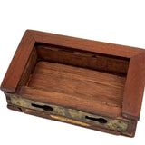 Sweet Little Antique Book Shaped Secret Opening Box with Inlaid Bird