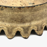 Antique French Cast Iron Spittoon (or Crown!) in Original Cream Paint