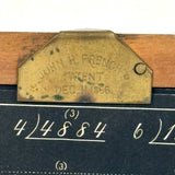 Ultra Scarce 1866 Patented John H. French School Slate with Printed Insert Guides (Hairline Crack)