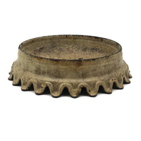 Antique French Cast Iron Spittoon (or Crown!) in Original Cream Paint