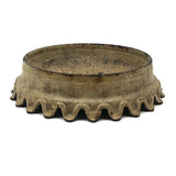 Antique French Cast Iron Spittoon (or Crown!) in Original Cream Paint