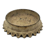 Antique French Cast Iron Spittoon (or Crown!) in Original Cream Paint