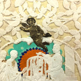 May You Be Happy, 19th C. Paper Lace Love Token Under Glass