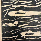 Planes, Excellent c. 1940s Woodcut by Donald Pritchett, Age 13