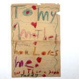 To My Mother Hou Loves Me, From Teddy, Sweet Old Double-sided Crayoned Note