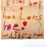 To My Mother Hou Loves Me, From Teddy, Sweet Old Double-sided Crayoned Note