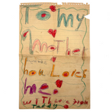 To My Mother Hou Loves Me, From Teddy, Sweet Old Double-sided Crayoned Note
