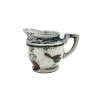 Sweet Old Hand-painted Japanese Export Mini Pitcher (Used as Ink Pot) with Dog and Bird