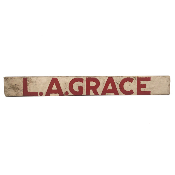 L.A. GRACE Vintage Hand-painted Wooden Sign