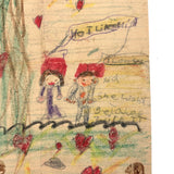 To My Mother Hou Loves Me, From Teddy, Sweet Old Double-sided Crayoned Note