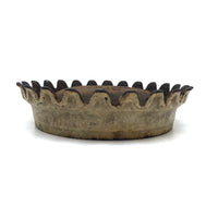 Antique French Cast Iron Spittoon (or Crown!) in Original Cream Paint