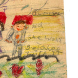 To My Mother Hou Loves Me, From Teddy, Sweet Old Double-sided Crayoned Note