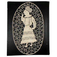 Woman in Turban, Very Intricate Old Folk Art Needle Lace Medallion