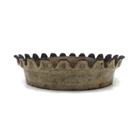 Antique French Cast Iron Spittoon (or Crown!) in Original Cream Paint