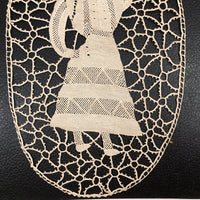 Woman in Turban, Very Intricate Old Folk Art Needle Lace Medallion