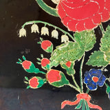 19th Century Folk Art Reverse Glass Tinsel Painting of Flower Bouquet in Great Original Frame