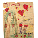 To My Mother Hou Loves Me, From Teddy, Sweet Old Double-sided Crayoned Note