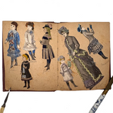 Of a Different Ilk, Exceptional Hand-colored, Artfully Composed Victorian Pictorial Scrapbook