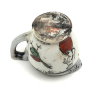 Sweet Old Hand-painted Japanese Export Mini Pitcher (Used as Ink Pot) with Dog and Bird