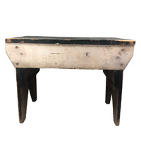 Primitive-Modern, Black and White Painted Old Handmade Stool