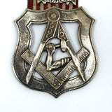 Antique Masonic Jr Order of American Mechanics Council Badge with American Flag