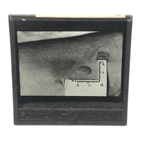 Curious Old Glass Plate Slide: Tiny Bean + Bite + Measure Taped to Skin