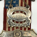 Antique Masonic Jr Order of American Mechanics Council Badge with American Flag
