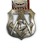 Antique Masonic Jr Order of American Mechanics Council Badge with American Flag