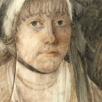 Mournful Woman in White, Damaged But Marvelous Early Portrait Miniature Box
