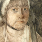 Mournful Woman in White, Damaged But Marvelous Early Portrait Miniature Box